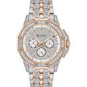  Shop Authentic Bulova Octova Crystal Silver Dial Two Tone Steel Strap Watch for Men - 98C133 - Luxxuri