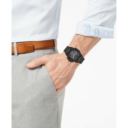  Shop Authentic Bulova Octova Chronograph Black Crystal Dial Black Steel Strap Watch for Men - 98C134 - Luxxuri
