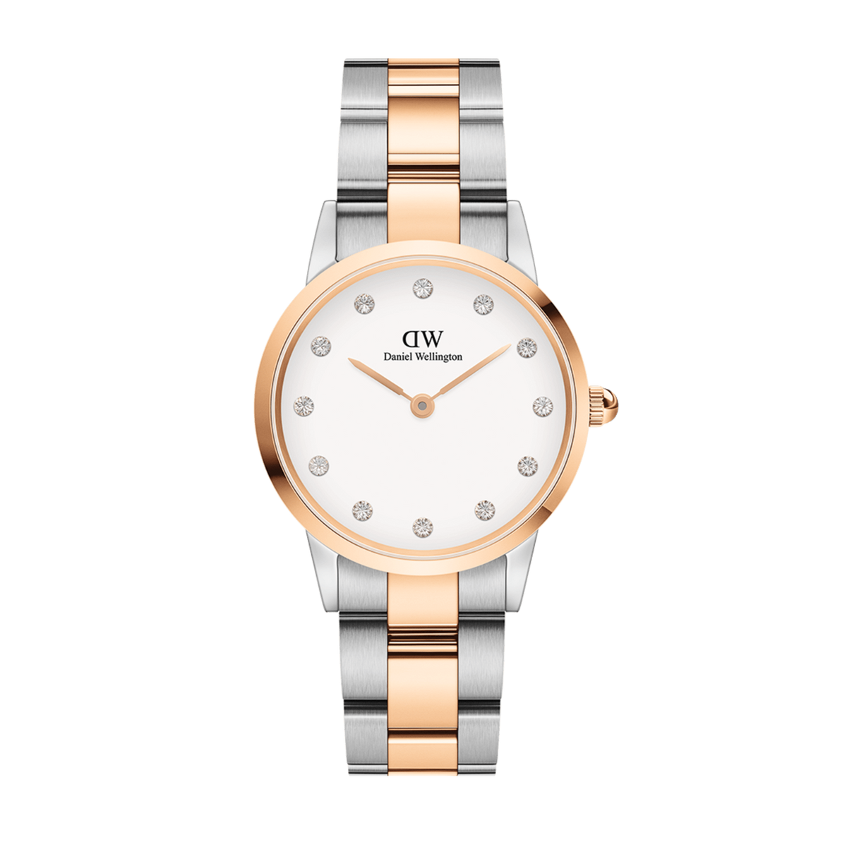  Shop Authentic Daniel Wellington Iconic Link White Dial Two Tone Steel Strap Watch For Women - DW00100358 - Luxxuri