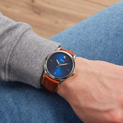  Shop Authentic Fossil The Minimalist 3H Blue Dial Brown Leather Strap Watch for Men - FS5499 - Luxxuri