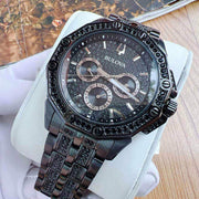  Shop Authentic Bulova Octova Chronograph Black Crystal Dial Black Steel Strap Watch for Men - 98C134 - Luxxuri