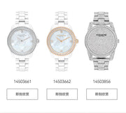 Coach Preston Mother of Pearl White Dial White Steel Strap Watch for Women - 14503662