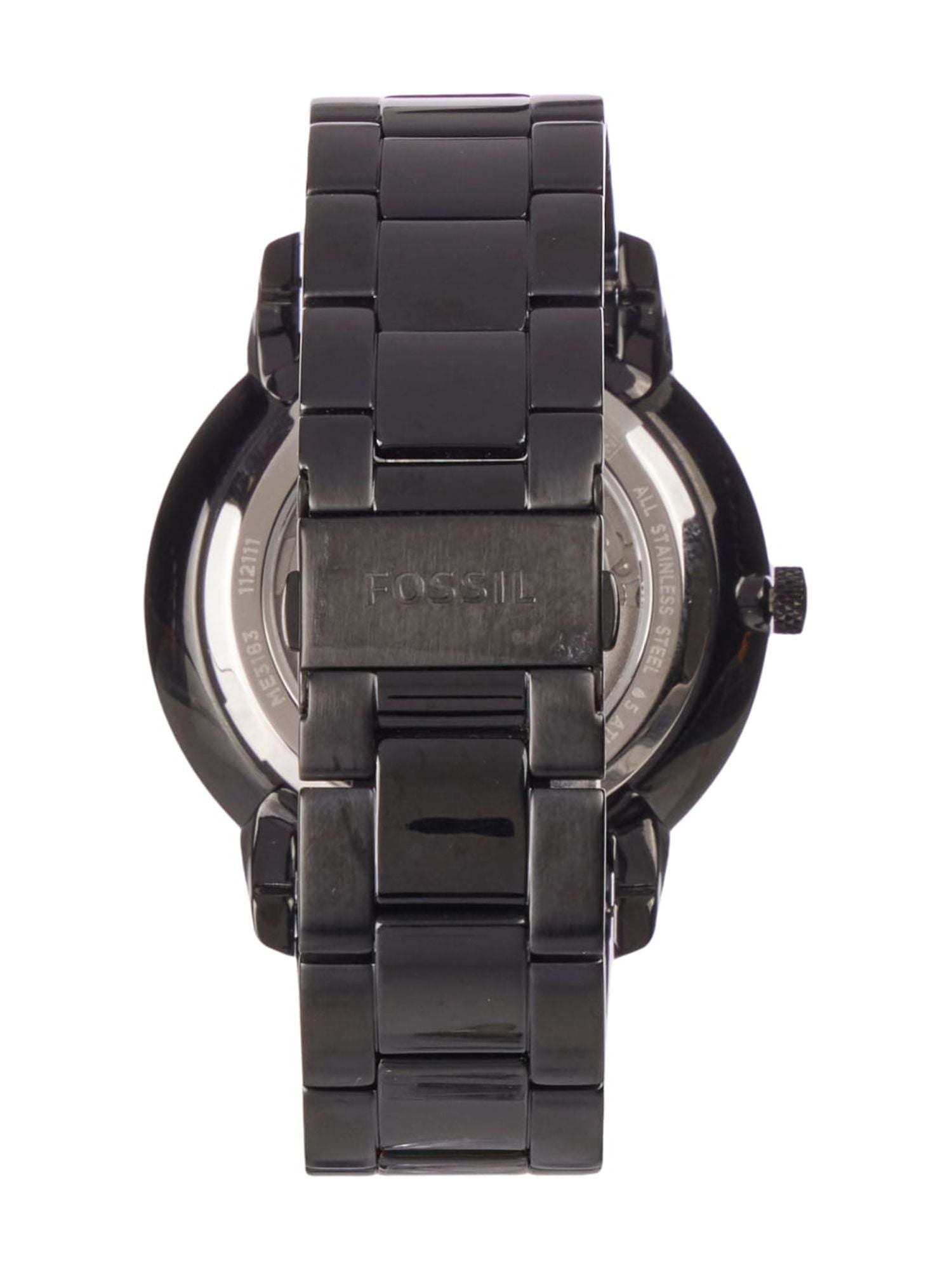  Shop Authentic Fossil Neutra Automatic Skeleton Black Dial Black Steel Strap Watch for Men - ME3183 - Luxxuri