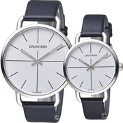  Shop Authentic Calvin Klein Evan White Dial Black Leather Strap Watch for Women - K7B231CY - Luxxuri
