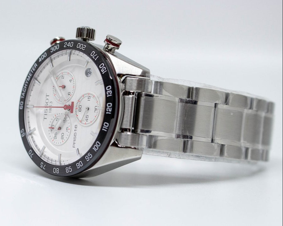  Shop Authentic Tissot T Sport PRS 516 Chronograph White Dial Silver Steel Strap Watch For Men - T100.417.11.031.00 - Luxxuri