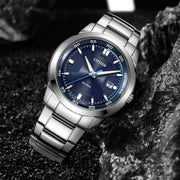  Shop Authentic Citizen Eco Drive Blue Dial Silver Stainless Steel Watch For Men - BM7140-54L - Luxxuri