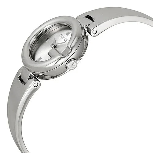  Shop Authentic Gucci Guccissima Quartz Silver Dial Silver Steel Strap Watch For Women - YA134502 - Luxxuri