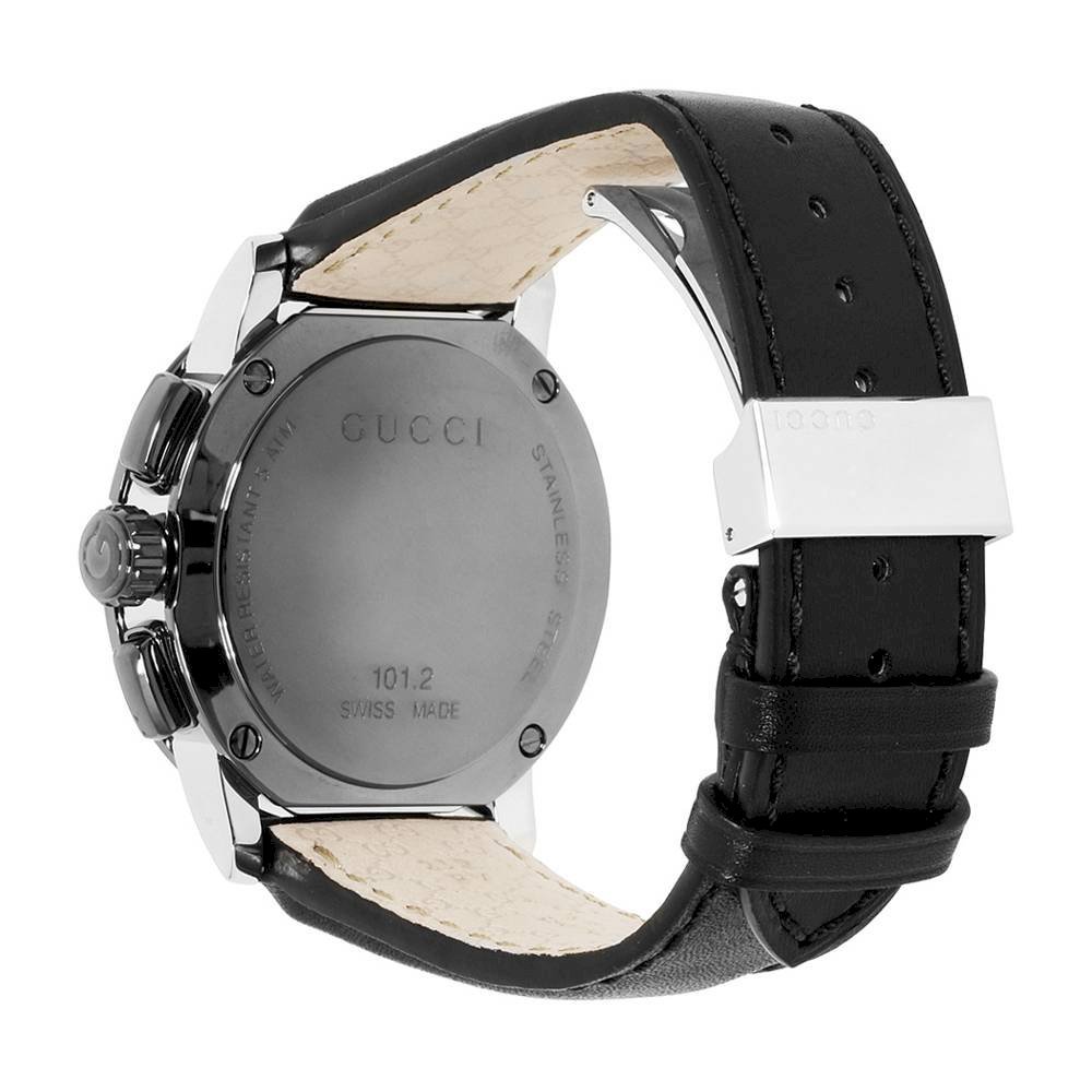  Shop Authentic Gucci G Chrono Black Dial Black Leather Strap Watch For Men - YA101205 - Luxxuri