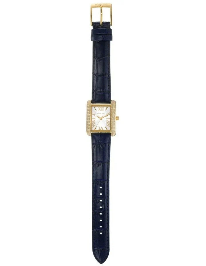  Shop Authentic Michael Kors Emery Quartz Diamond Silver Dial Blue Leather Strap Watch For Women - MK2982 - Luxxuri