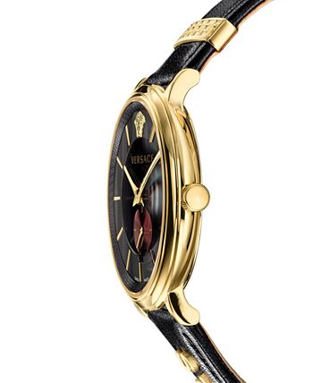 Shop Authentic Versace V-Circle Manifesto Edition Black Dial Black Leather Strap Watch for Men - VBQ050017 - Luxxuri