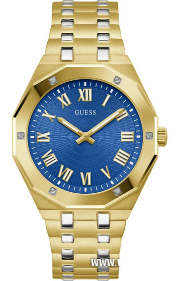  Shop Authentic Guess Asset Quartz Blue Dial Gold Steel Strap Watch For Men - GW0575G6 - Luxxuri