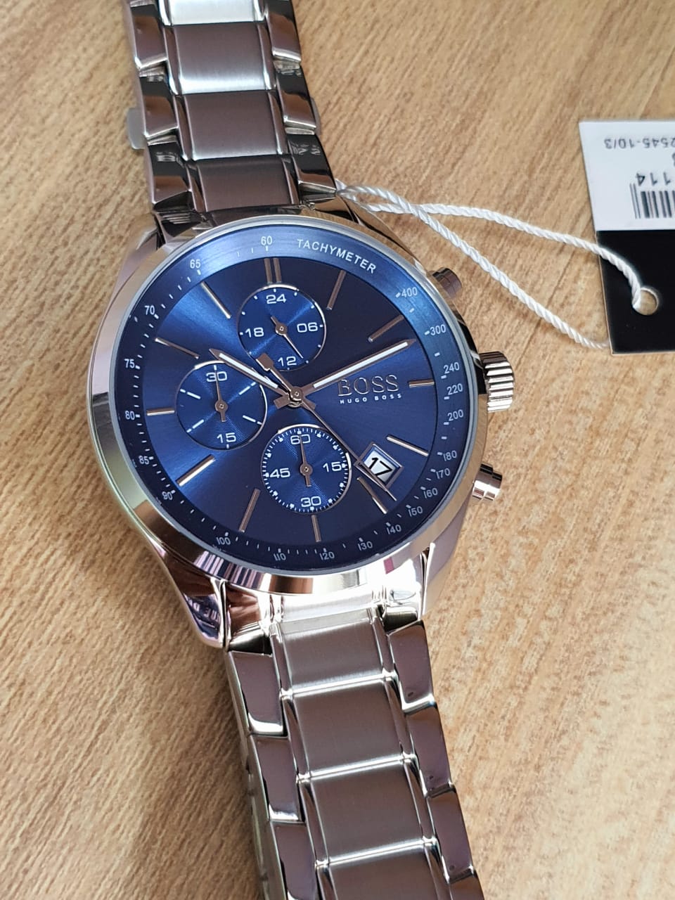  Shop Authentic Hugo Boss Grand Prix Blue Dial Silver Steel Strap Watch for Men - 1513478 - Luxxuri