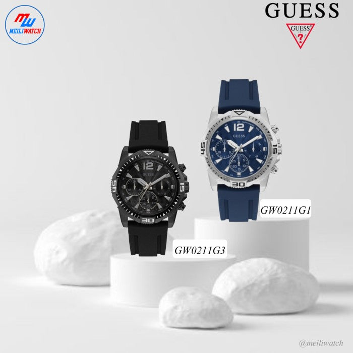  Shop Authentic Guess Commander Blue Dial Blue Rubber Strap Watch for Men - GW0211G1 - Luxxuri