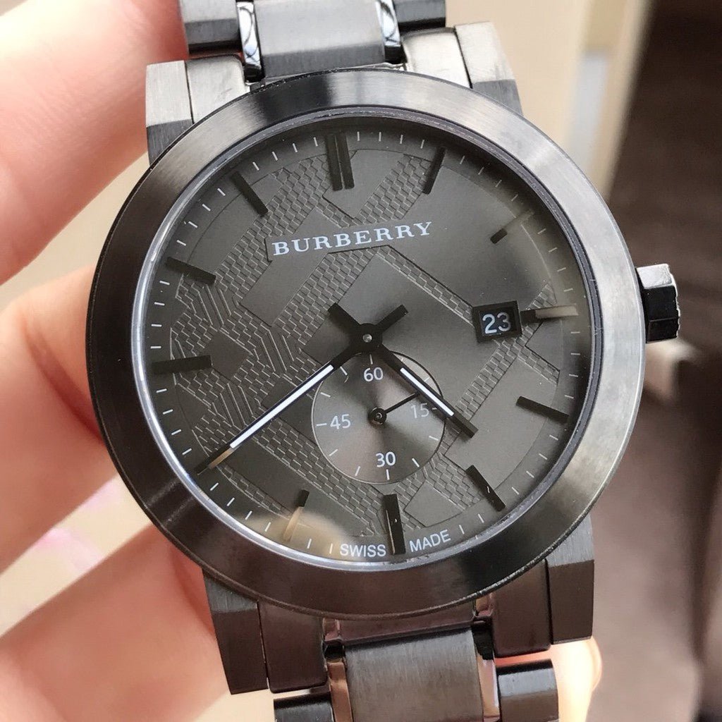  Shop Authentic Burberry The City Black Dial Black Steel Strap Watch for Men - BU9902 - Luxxuri