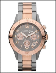  Shop Authentic Marc Jacobs Marc Chronograph Grey Dial Two Tone Steel Strap Watch for Men - MBM3157 - Luxxuri