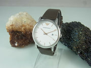  Shop Authentic Emporio Armani Herren White Dial Brown Leather Strap Watch For Men - AR11103 - Luxxuri