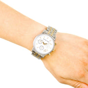  Shop Authentic Michael Kors Ritz Chronograph White Dial Two Tone Steel Strap Watch for Women - MK5057 - Luxxuri