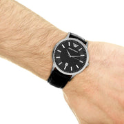  Shop Authentic Emporio Armani Renato Black Dial Leather Strap Watch For Men - AR2411 - Luxxuri