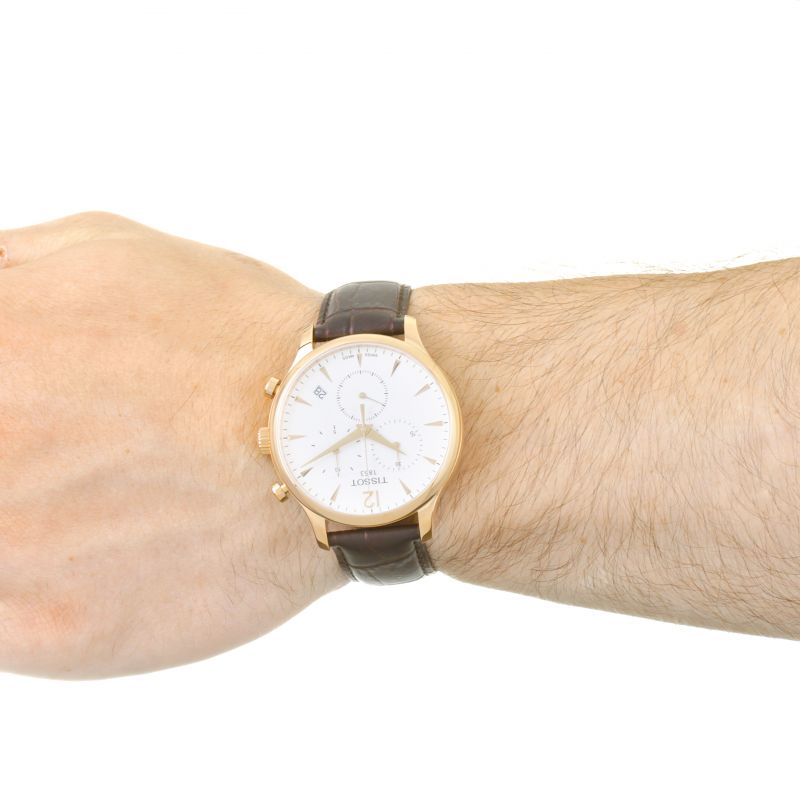  Shop Authentic Tissot T Classic Tradition Chronograph White Dial Brown Leather Strap Watch For Men - T063.617.36.037.00 - Luxxuri