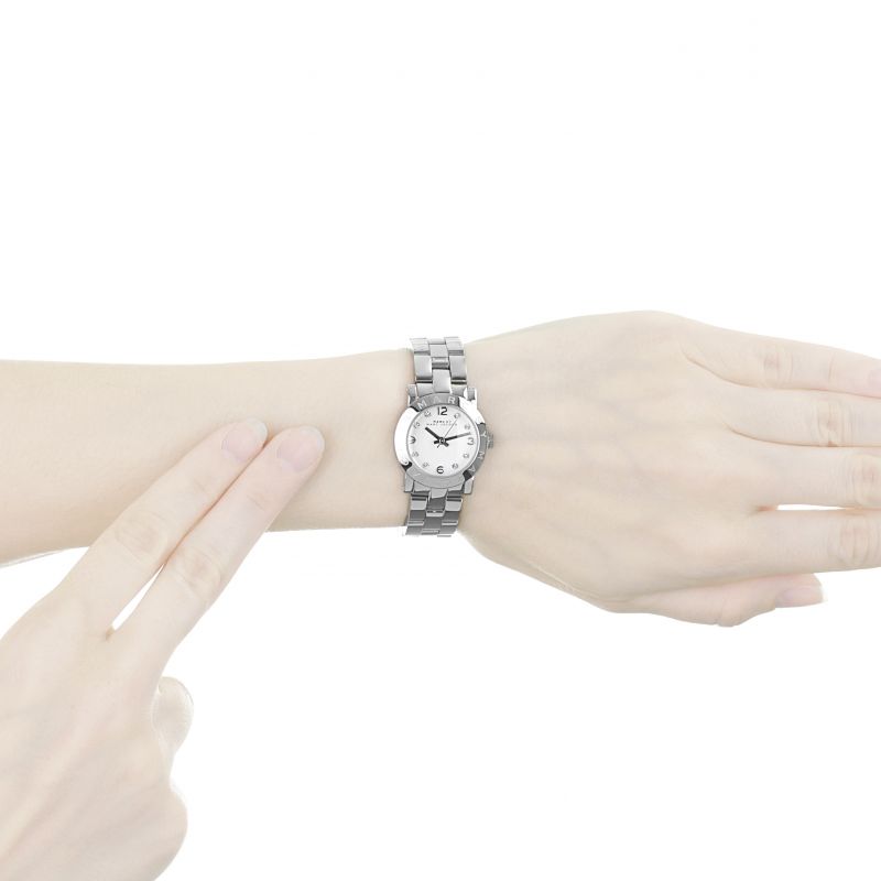  Shop Authentic Marc Jacobs Mini Amy White Dial Silver Steel Strap Watch for Women - MBM3055 - Luxxuri