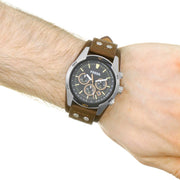  Shop Authentic Fossil Coachman Chronograph Black Dial Brown Leather Strap Watch for Men - CH2891 - Luxxuri