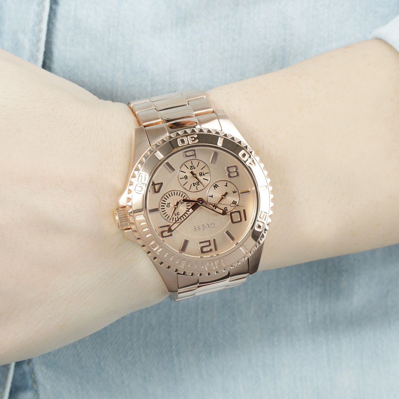  Shop Authentic Guess BFF Multifunction Rose Gold Dial Rose Gold Steel Strap Watch for Women - W0231L4 - Luxxuri