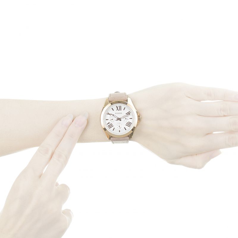  Shop Authentic Fossil Cecile Champagne Dial Grey Leather Strap Watch for Women - AM4529 - Luxxuri