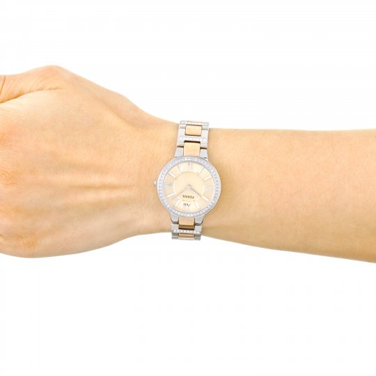  Shop Authentic Fossil Virginia Rose Gold Dial Two Tone Steel Strap Watch for Women - ES3405 - Luxxuri