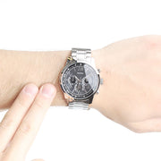  Shop Authentic Guess Horizon Chronograph Quartz Black Dial Silver Steel Strap Watch For Men - W0379G1 - Luxxuri