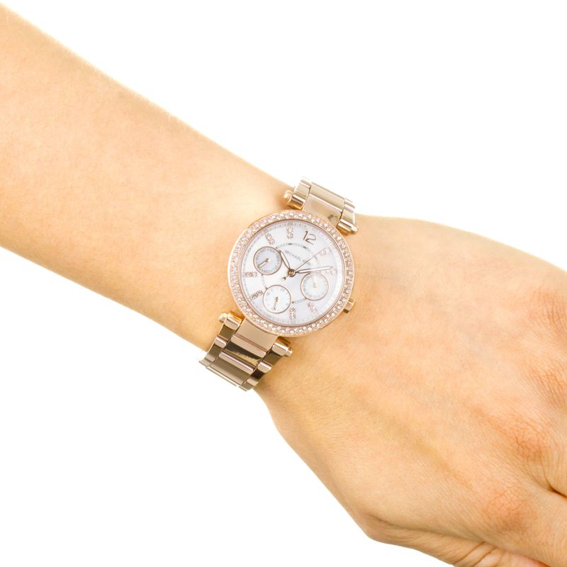  Shop Authentic Michael Kors Parker White Dial Rose Gold Steel Strap Watch for Women - MK5616 - Luxxuri