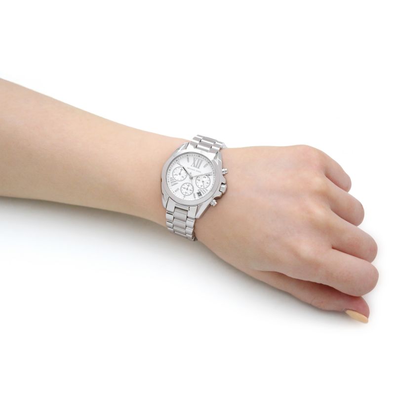  Shop Authentic Michael Kors Bradshaw  Chronograph Silver Dial Silver Steel Strap Watch for Women - MK6174 - Luxxuri