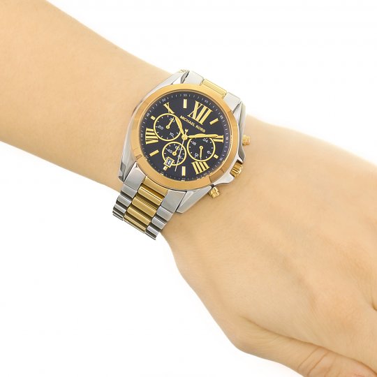  Shop Authentic Michael Kors Bradshaw Blue Dial Two Tone Steel Strap Watch for Women - MK5976 - Luxxuri
