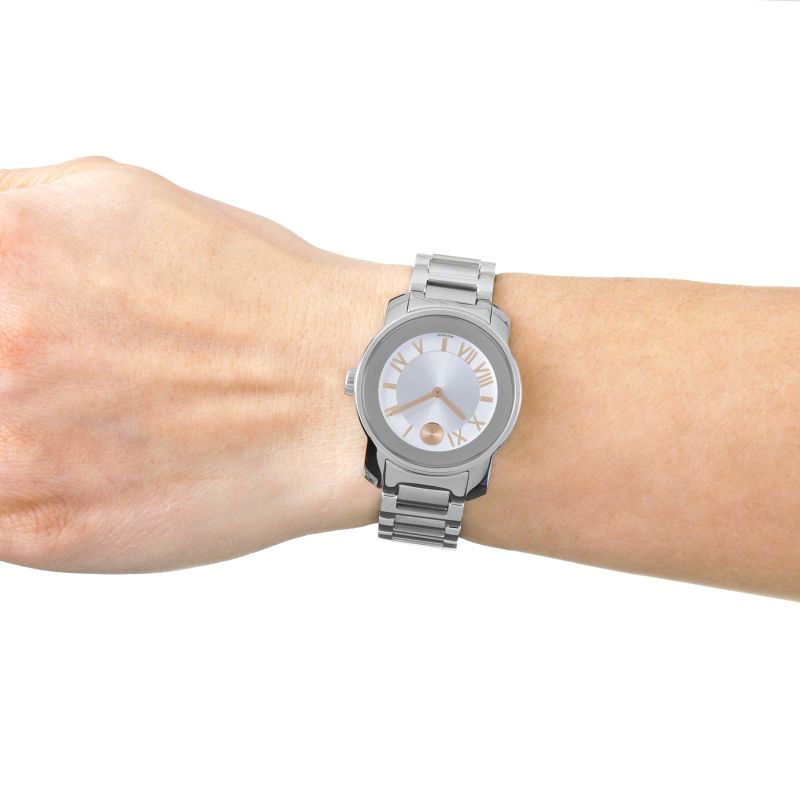  Shop Authentic Movado Bold Silver Dial Silver Steel Strap Watch for Women - 3600244 - Luxxuri
