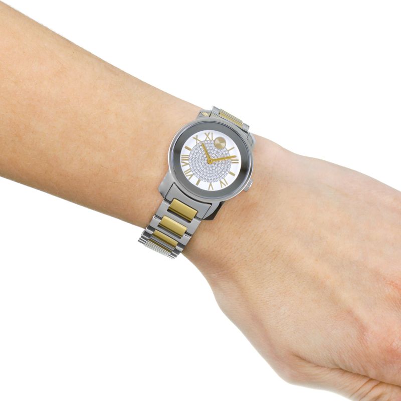  Shop Authentic Movado Bold Silver Dial Two Tone Steel Strap Watch For Women - 3600256 - Luxxuri