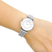  Shop Authentic Emporio Armani Gianni T-Bar Mother of Pearl Dial Silver Stainless Steel Watch For Women - AR1908 - Luxxuri