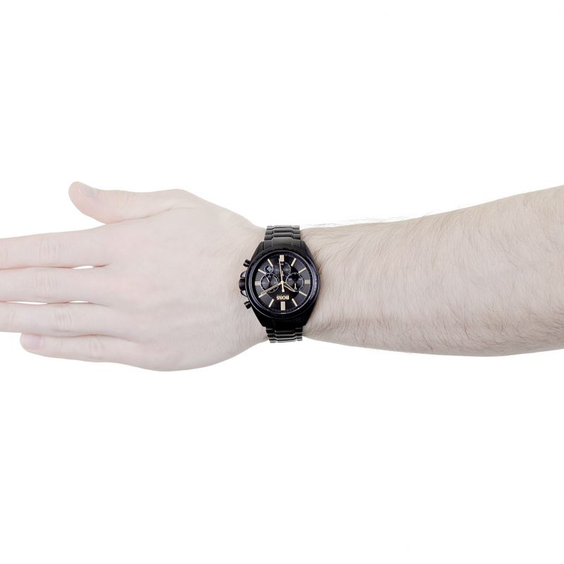  Shop Authentic Hugo Boss Driver Black Dial Black Steel Strap Watch for Men - 1513277 - Luxxuri
