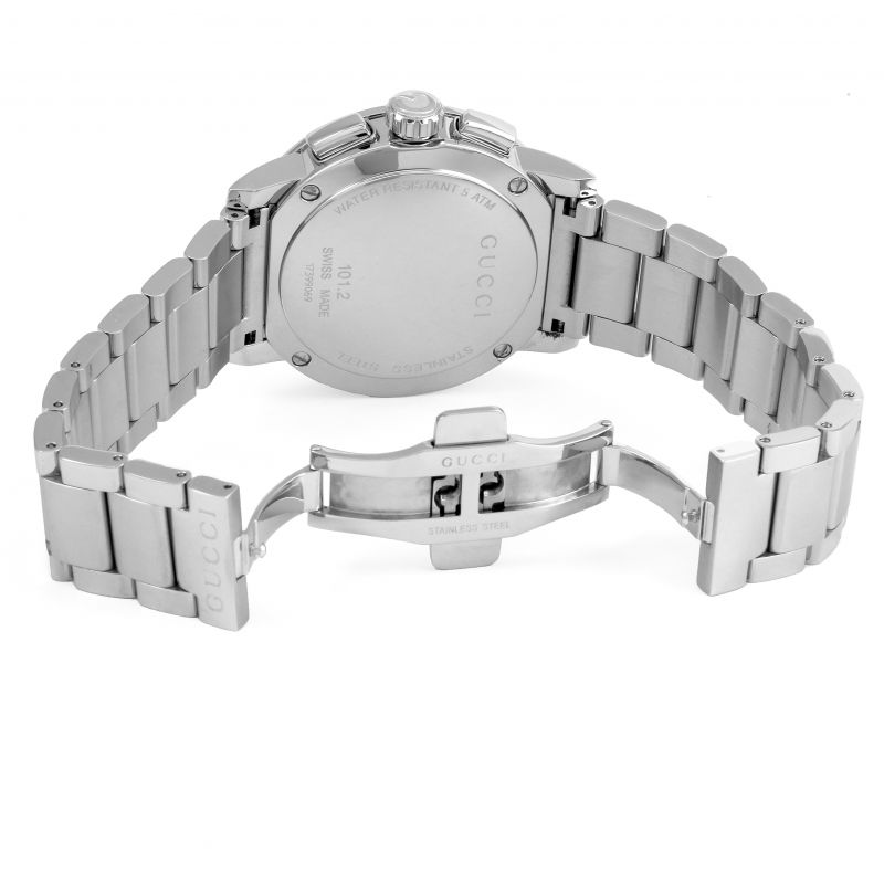  Shop Authentic Gucci G Chrono Black Dial Silver Steel Strap Watch For Men - YA101204 - Luxxuri