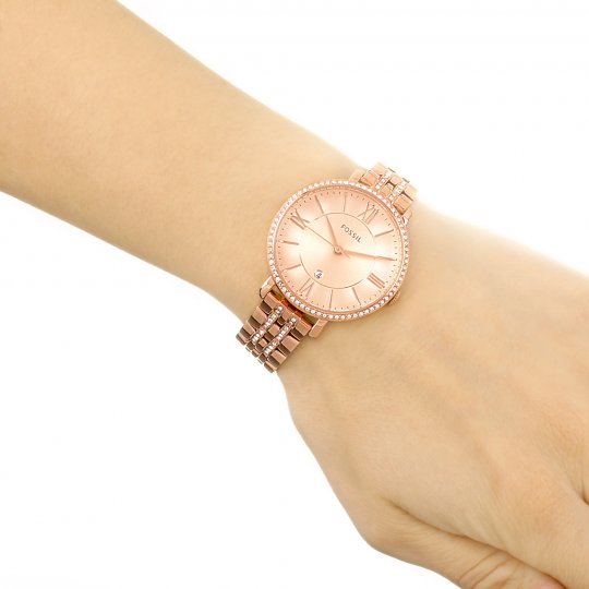  Shop Authentic Fossil Jacqueline Rose Gold Dial Rose Gold Steel Strap Watch for Women - ES3546 - Luxxuri