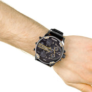 Shop Authentic Diesel Mr Daddy 2.0 Black Dial Black Leather Strap Watch For Men - DZ7348 - Luxxuri