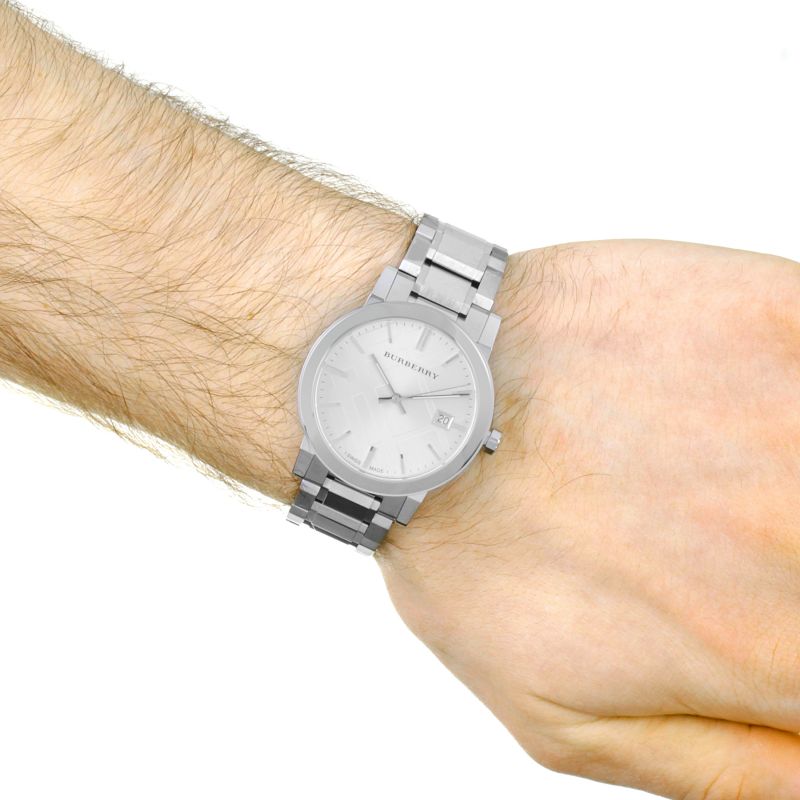  Shop Authentic Burberry The City White Dial Silver Steel Strap Watch for Women - BU9144 - Luxxuri