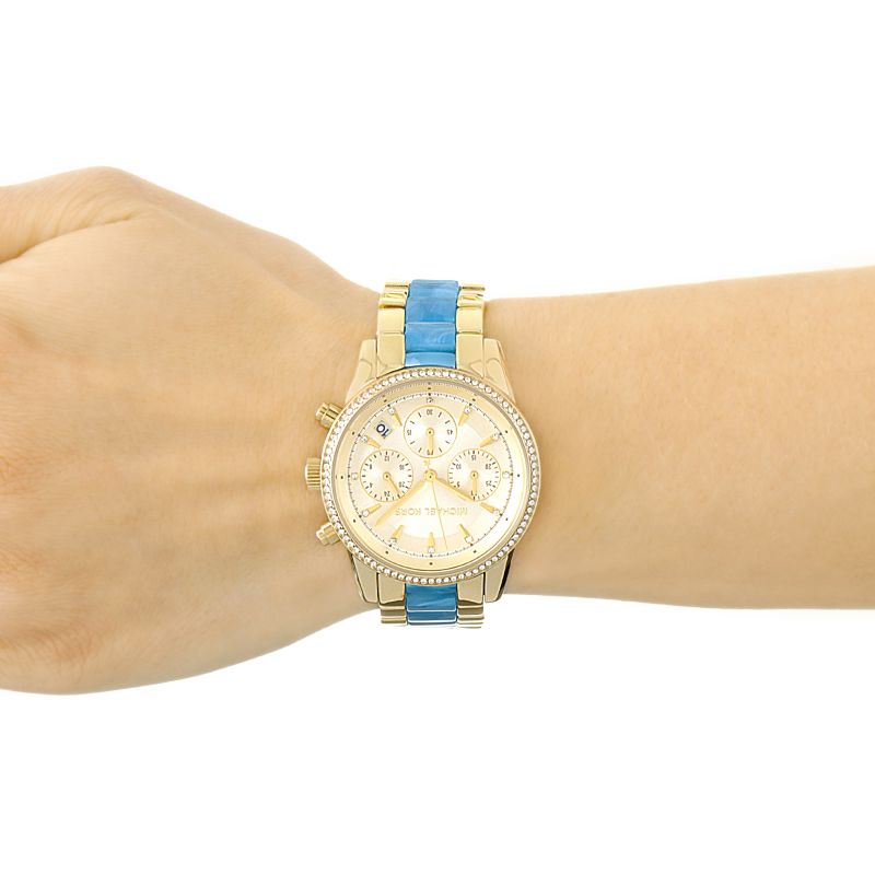  Shop Authentic Michael Kors Ritz Gold Dial Two Tone Steel Strap Watch for Women - MK6328 - Luxxuri