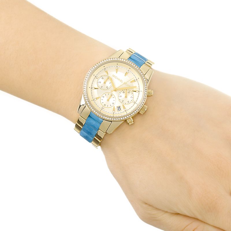  Shop Authentic Michael Kors Ritz Gold Dial Two Tone Steel Strap Watch for Women - MK6328 - Luxxuri