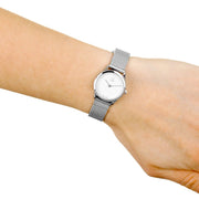  Shop Authentic Calvin Klein Minimal White Dial Silver Mesh Bracelet Watch for Women - K3M2312Y - Luxxuri