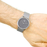  Shop Authentic Calvin Klein Minimal Grey Dial Silver Mesh Bracelet Watch for Women - K3M2212X - Luxxuri