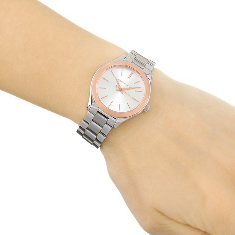  Shop Authentic Michael Kors Mini Slim Runway Silver Dial Silver Steel Strap Watch for Women - MK3514 - Luxxuri