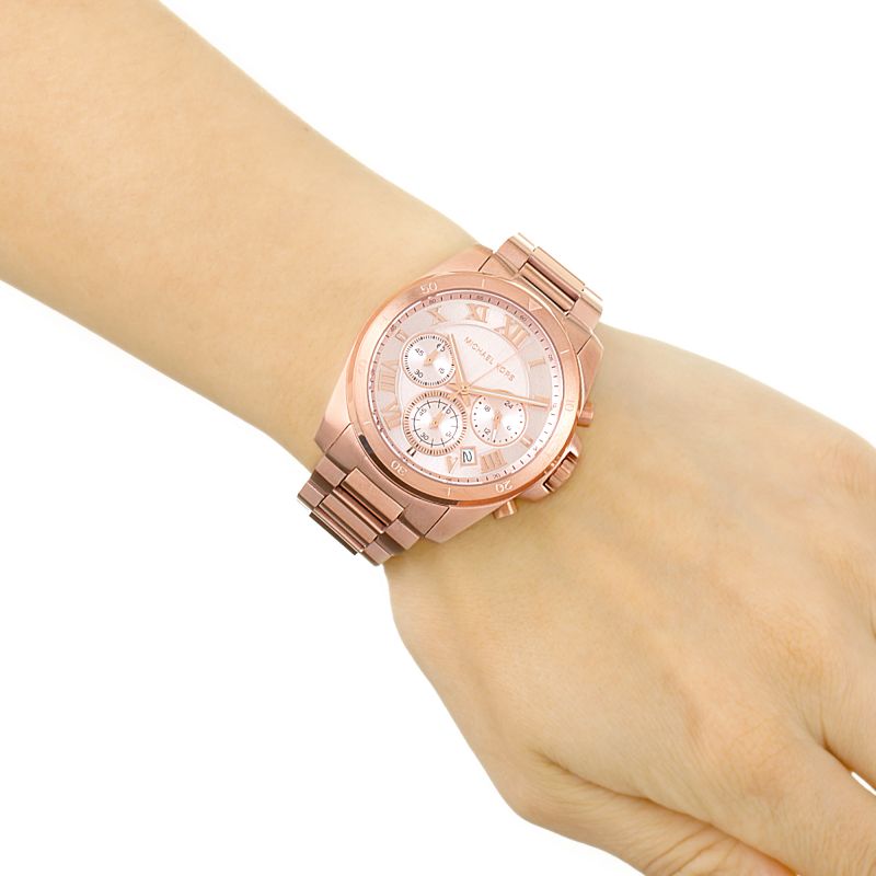  Shop Authentic Michael Kors Brecken Chronograph Quartz Rose Gold Dial Rose Gold Steel Strap Watch For Women - MK6367 - Luxxuri