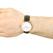  Shop Authentic Daniel Wellington Dapper Reading White Dial Black Leather Strap Watch For Men - DW00100107 - Luxxuri