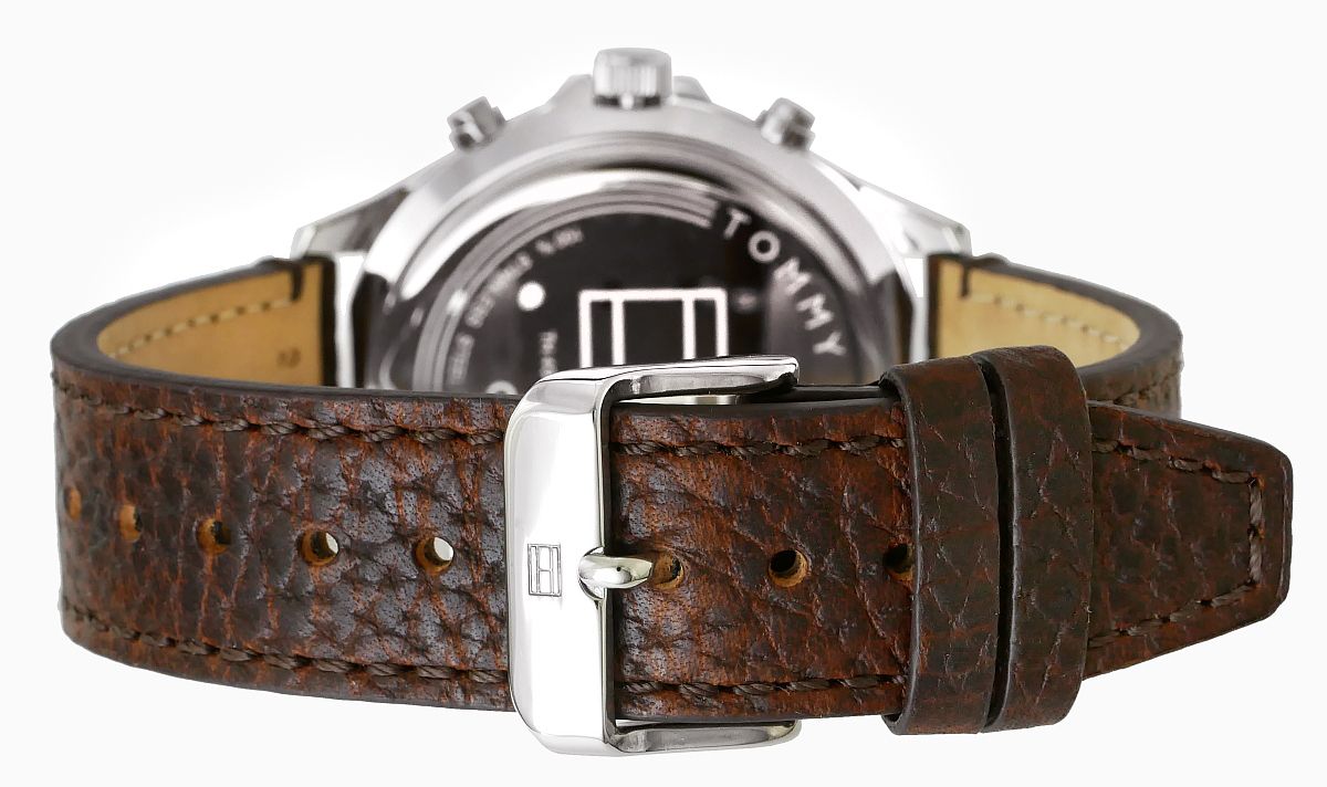  Shop Authentic Tommy Hilfiger West Chronograph Blue Dial Brown Leather Strap Watch For Men - 1791712 - Luxxuri