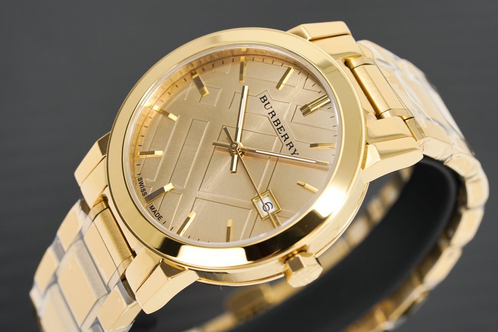  Shop Authentic Burberry The City Gold Dial Gold Steel Strap Watch for Women - BU9033 - Luxxuri