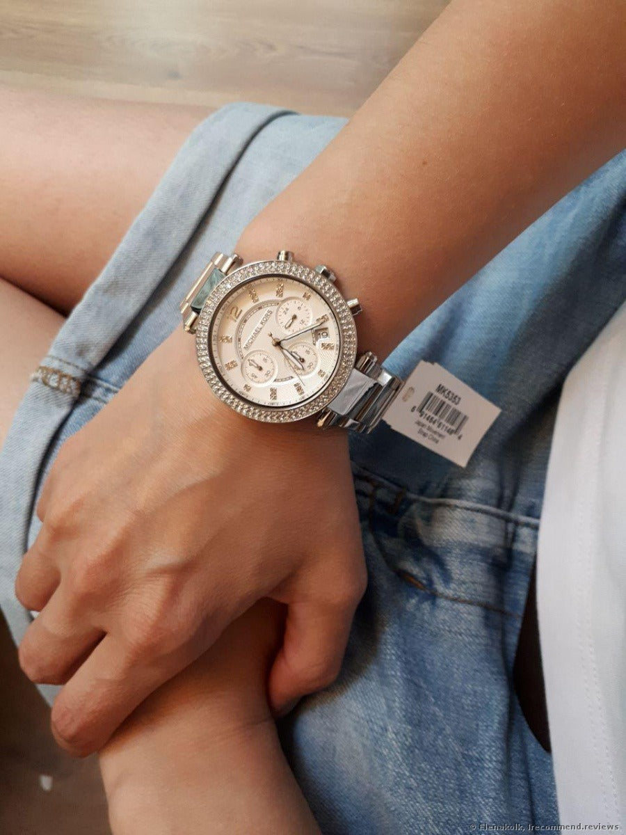  Shop Authentic Michael Kors Parker Silver Dial Silver Steel Strap Watch for Women - MK5353 - Luxxuri